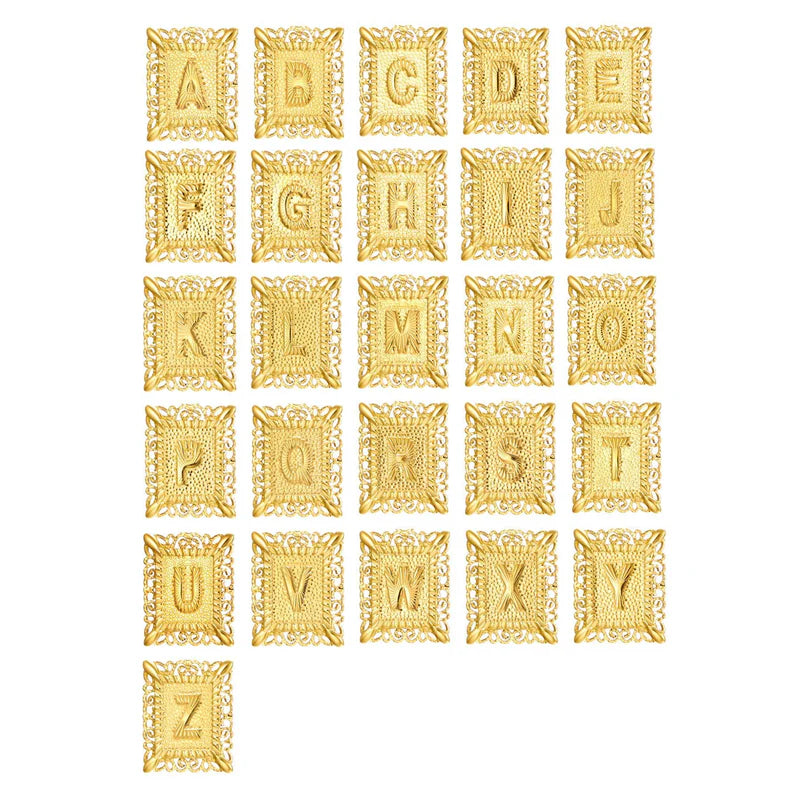 Initial and Cross Gold Necklace Set