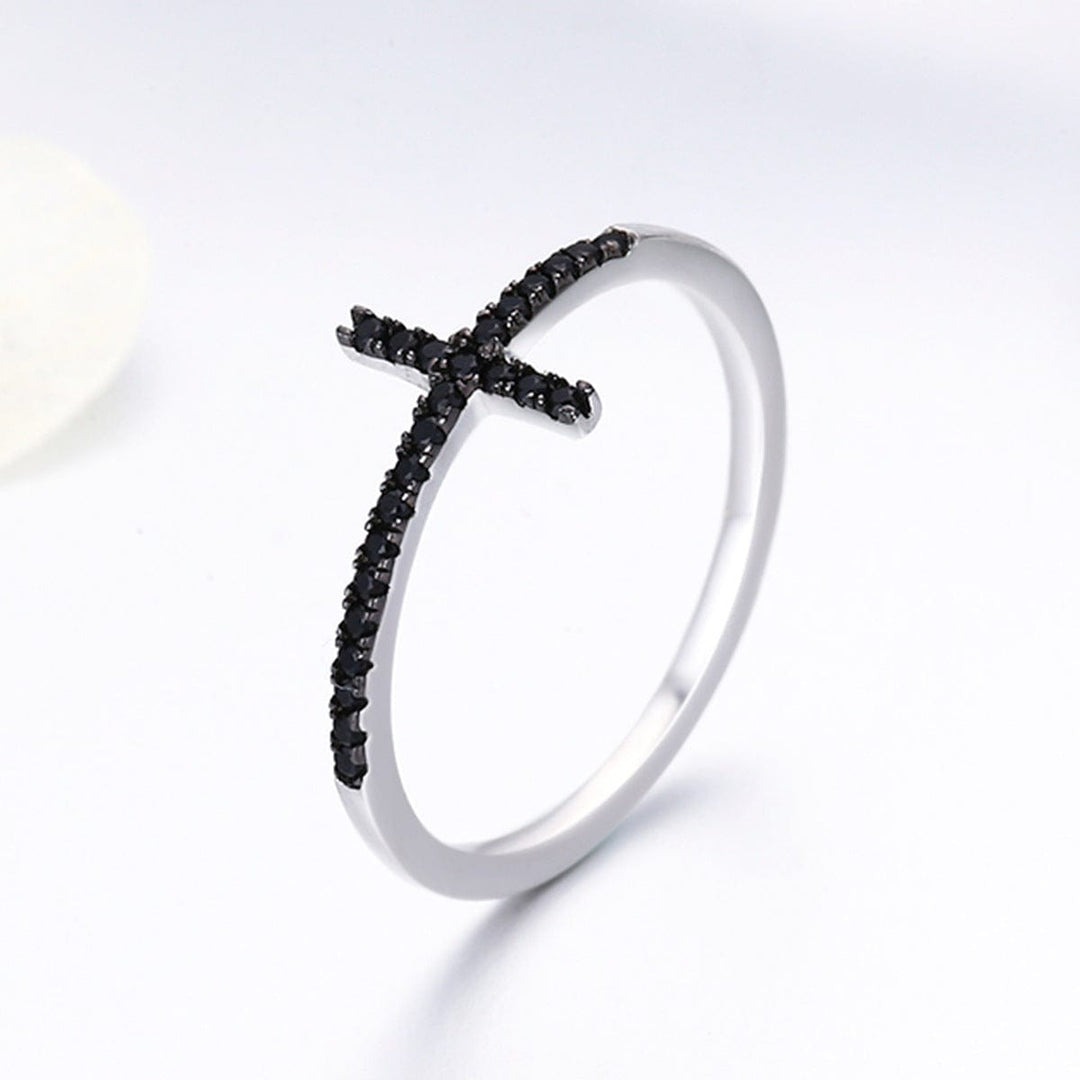 Brilliant Silver Cross Ring