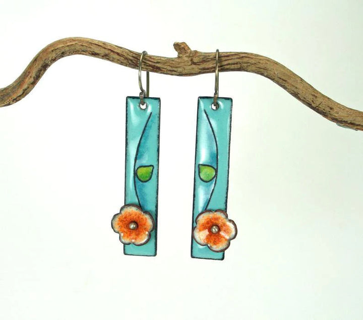 Enamel Floral Earrings