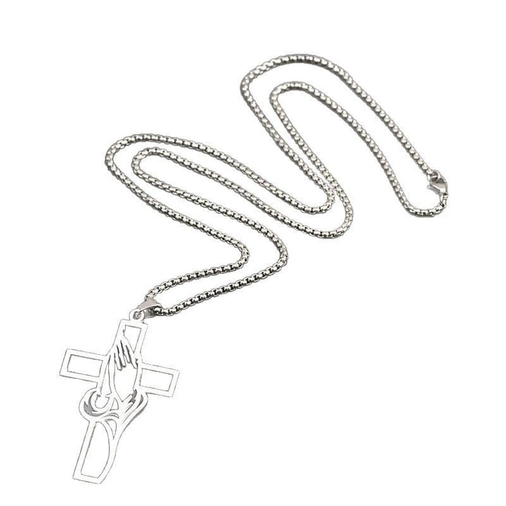 Praying Hands Cross Pendant