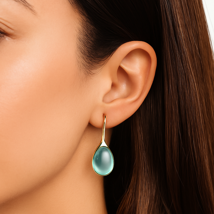 Gold and Silver Crystal Drop Earrings