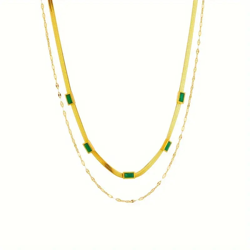 Retro Gold Sorella Gem Layered Necklace