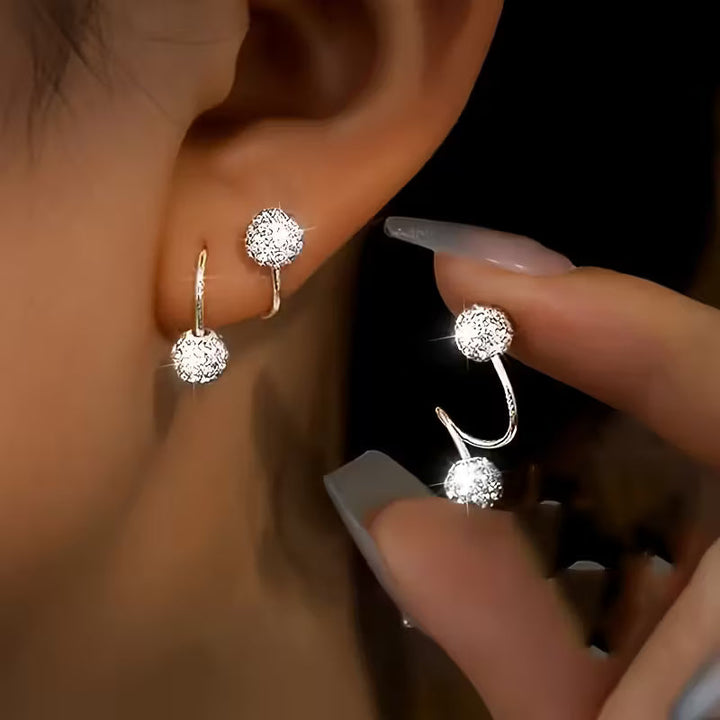Elegant Lightweight Earring Set with Spiral Beads and Gemstones