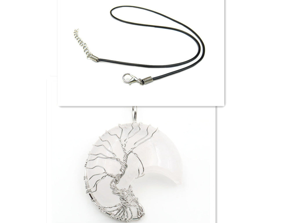 Moonstone Tree of Life Pendant Necklace