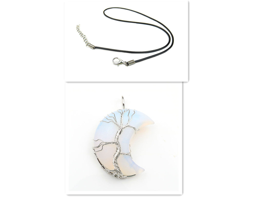 Moonstone Tree of Life Pendant Necklace