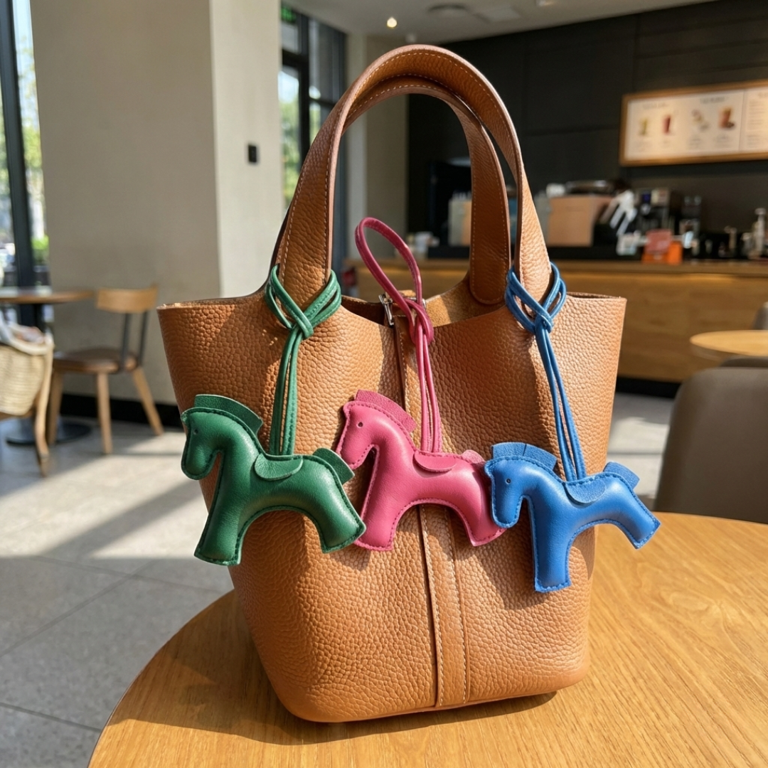 Handcrafted Leather Horse Keychain