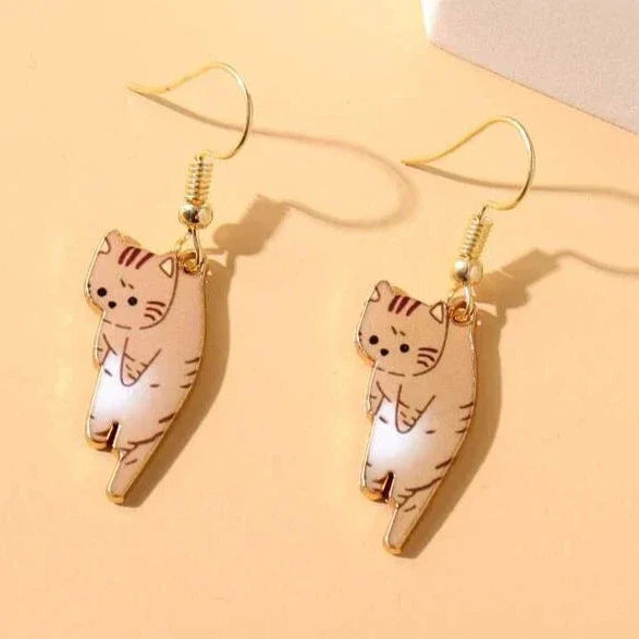 Cat-Shaped Dangle Earrings