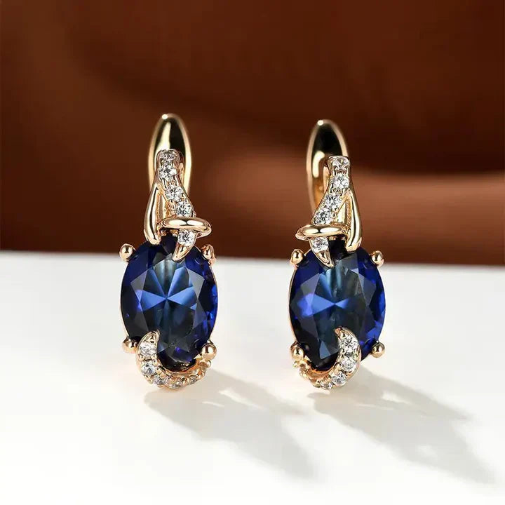 Midnight Royal Gold Drop Earrings
