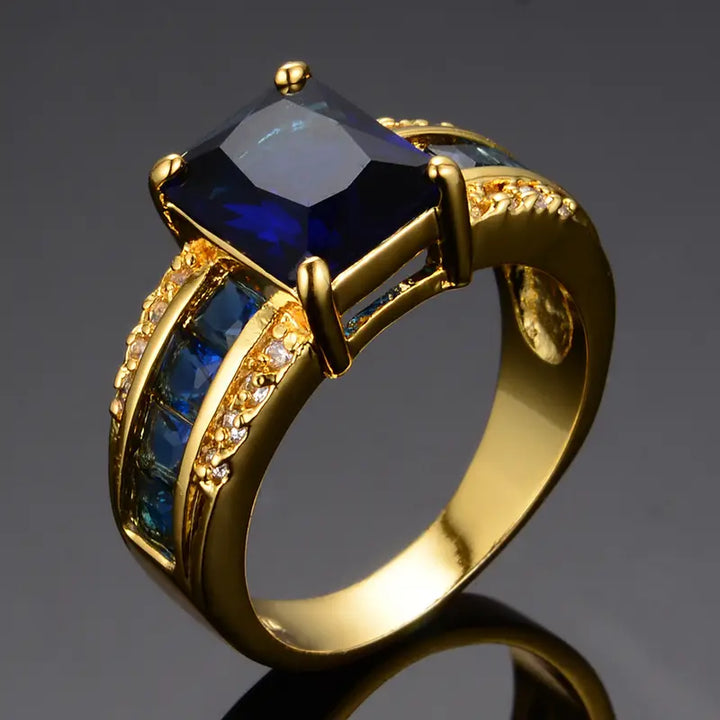 Blue Horizon Gold Ring" can be rewritten as "Gold Ring with Blue Horizon Gem.