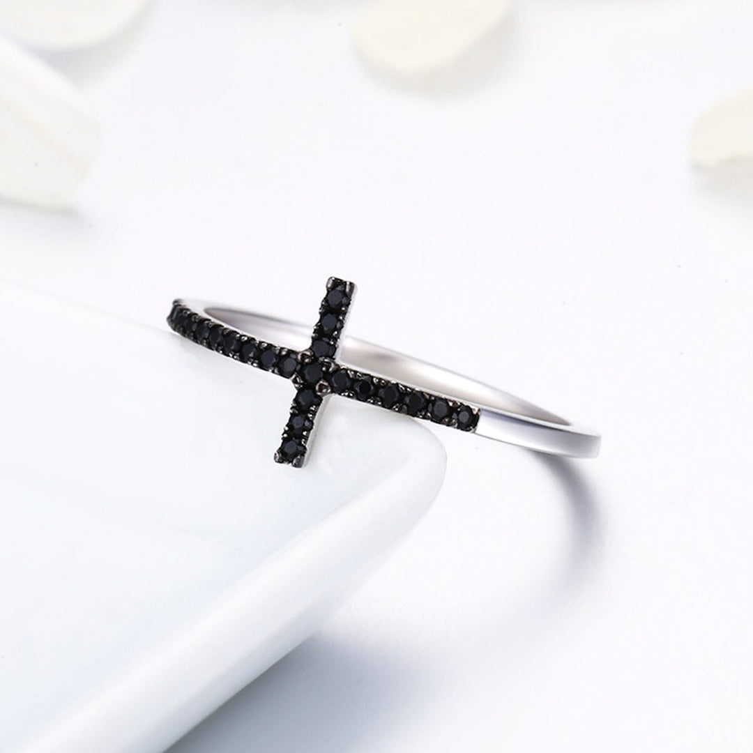 Brilliant Silver Cross Ring