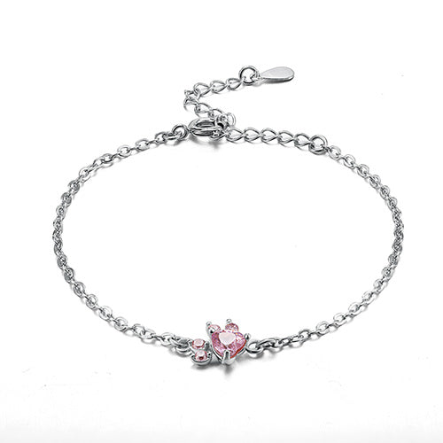 4-Piece Rose Gold Paw Jewelry Set with Zircon Heart for Women