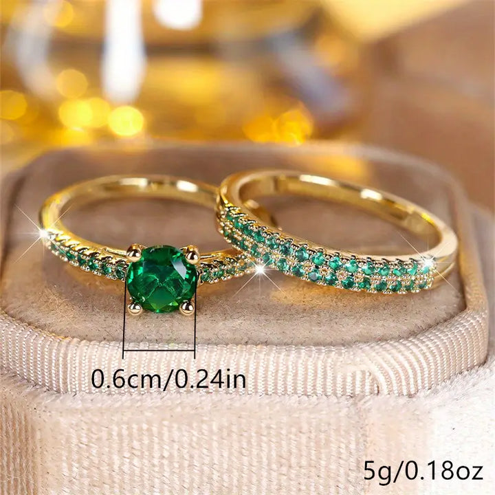 Serena Celeste Emerald Ring Set" can be rewritten as "Serena Celeste Emerald Ring Collection.