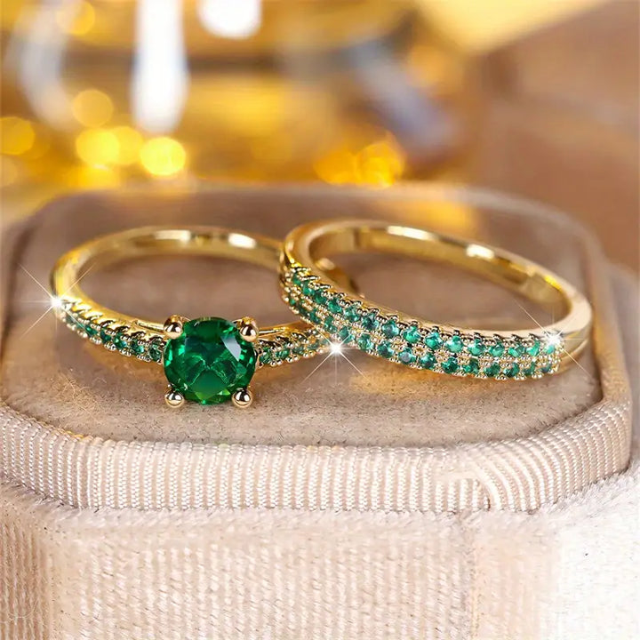 Serena Celeste Emerald Ring Set" can be rewritten as "Serena Celeste Emerald Ring Collection.