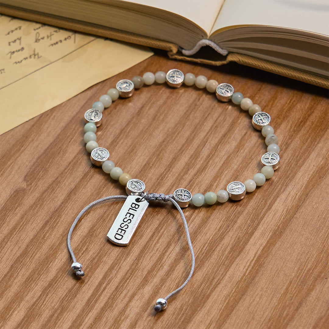 San Benito Blessing Anklet with Natural Stone Beads – Available in Two Colors