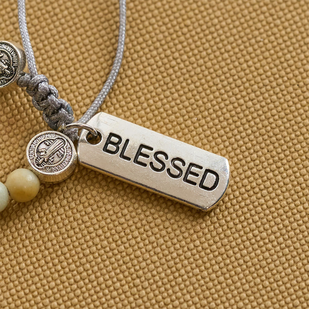 San Benito Blessing Anklet with Natural Stone Beads – Available in Two Colors