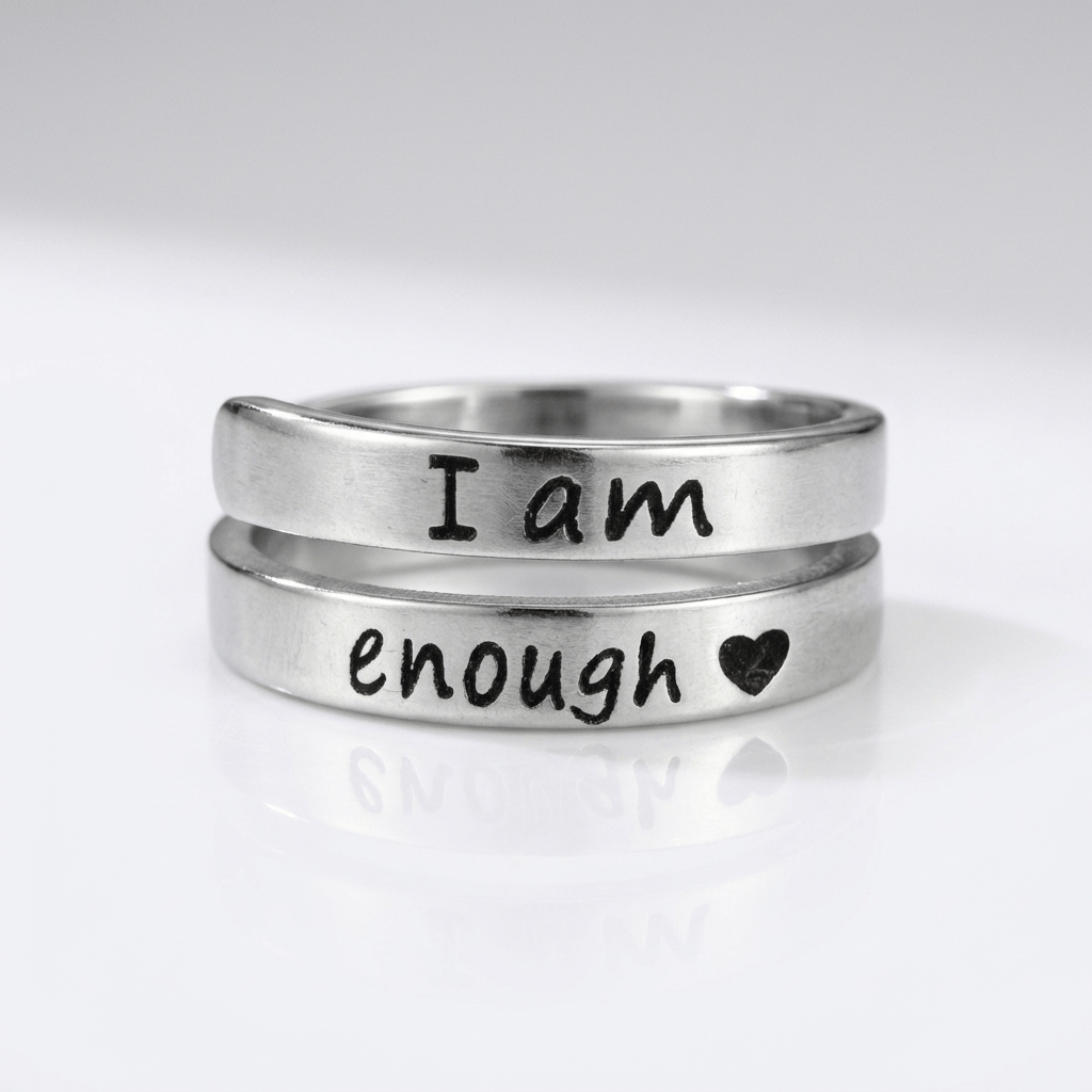 Adjustable 'I Am Enough' Ring