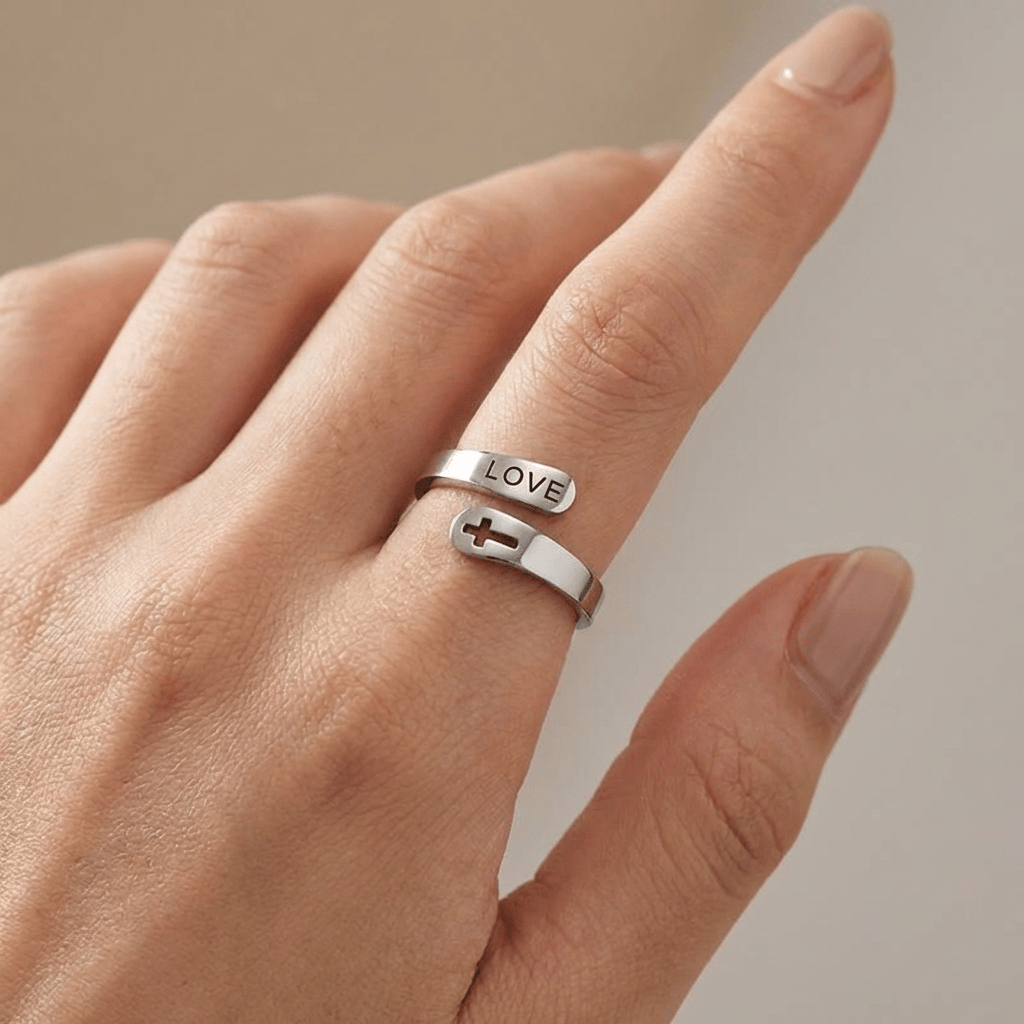 Adjustable Sacred Love Cross Ring