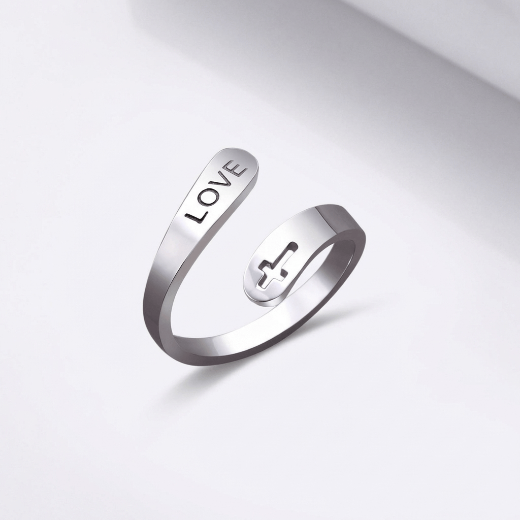Adjustable Sacred Love Cross Ring