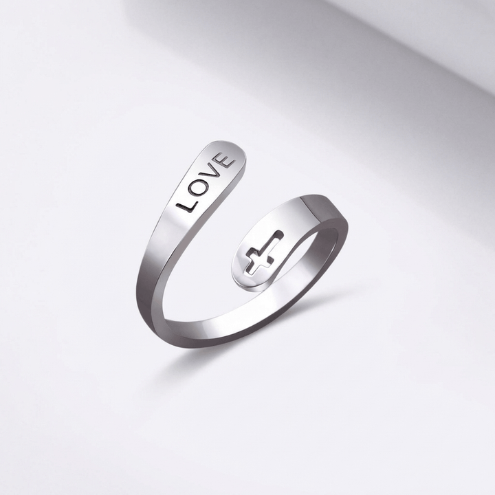 Adjustable Sacred Love Cross Ring