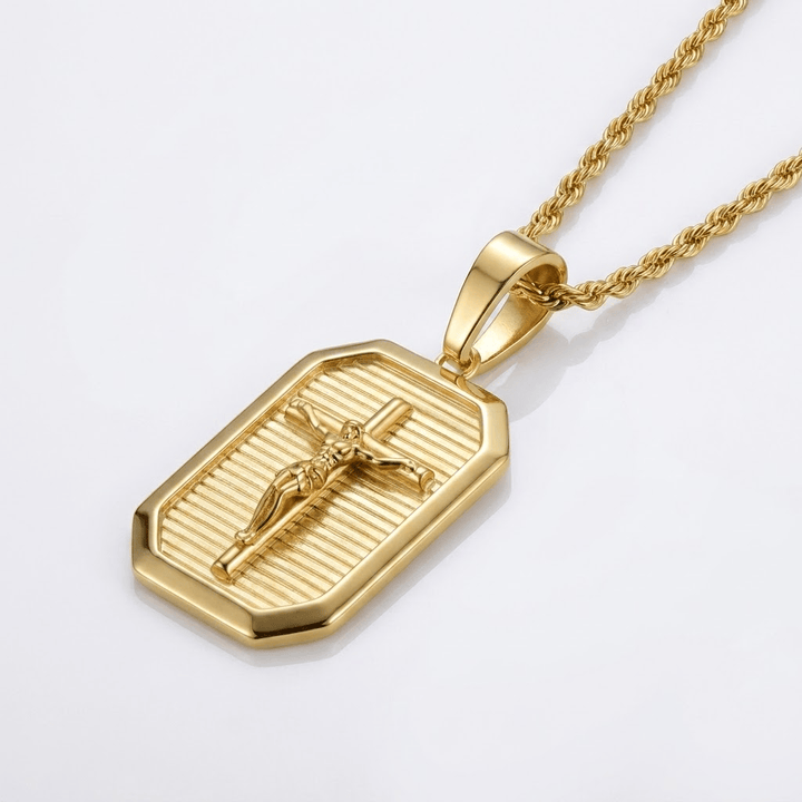 Gold Jesus Cross Necklace
