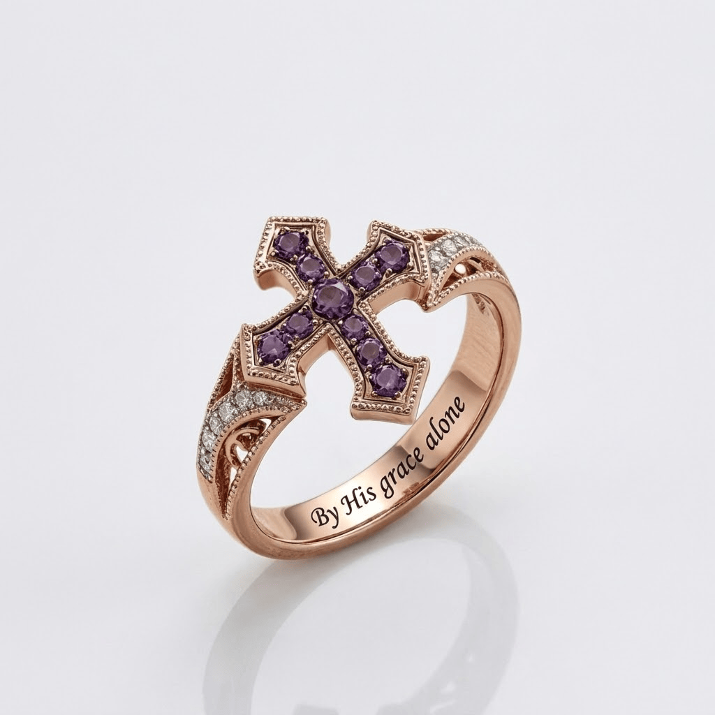 Graceful Purple Diamond Ring
