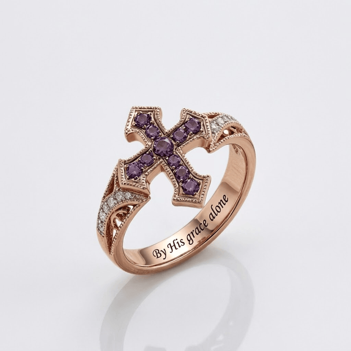 Graceful Purple Diamond Ring
