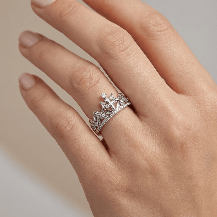 Love-Crowned Silver Ring