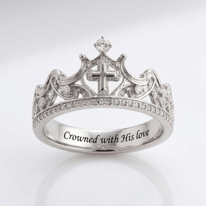 Love-Crowned Silver Ring