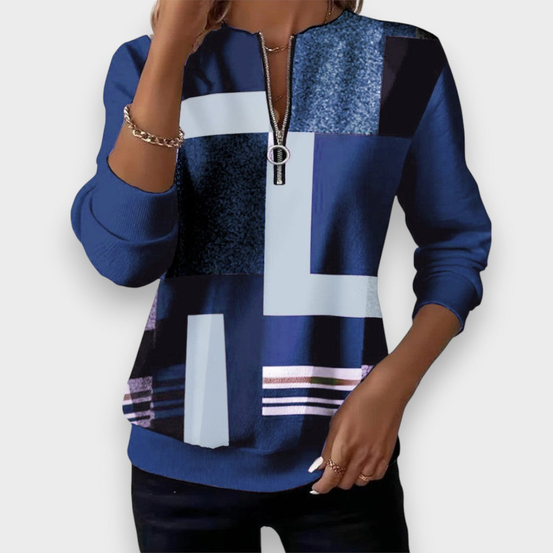 Margaret | Casual sweatshirt with half zip