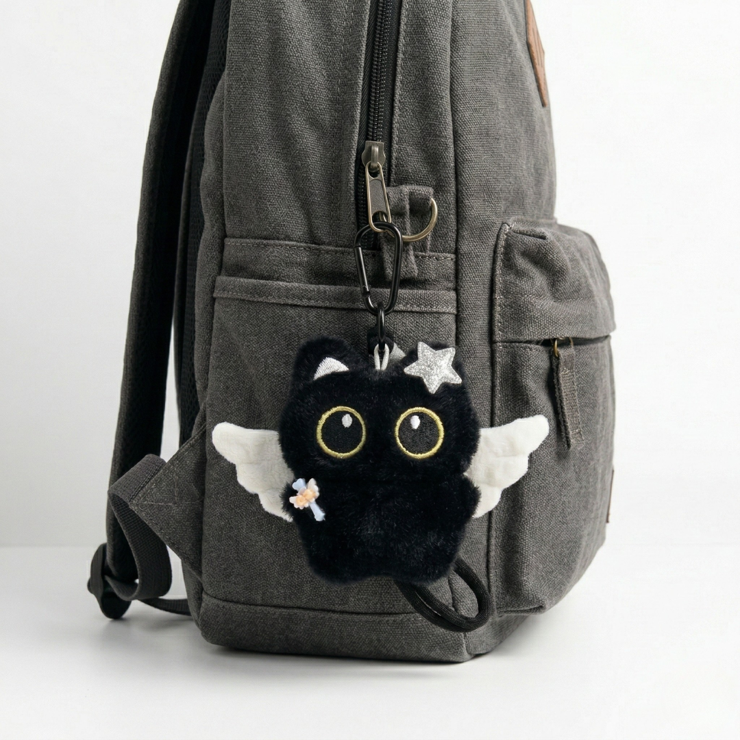 Charming Kitty Angel Star Keychain