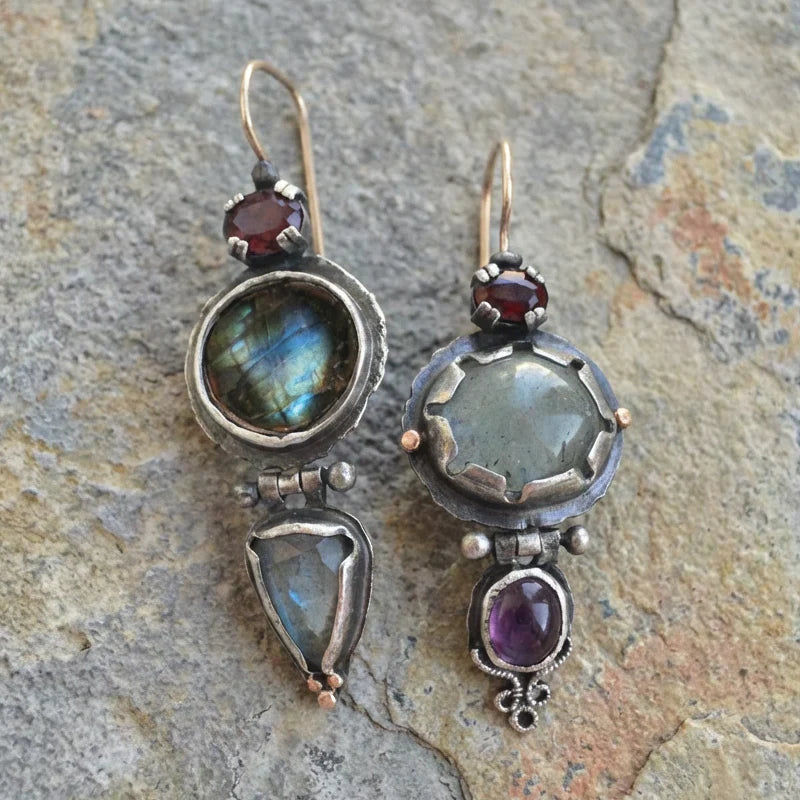 Vintage Green Stone Earrings