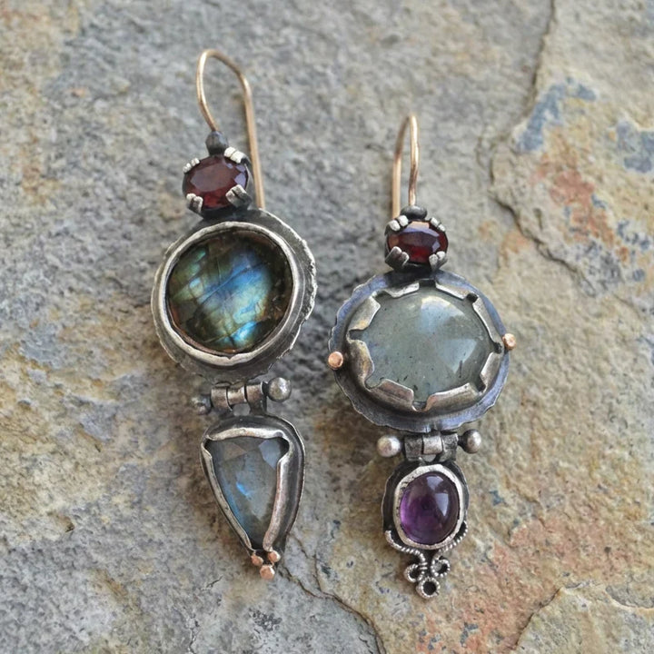 Vintage Green Stone Earrings