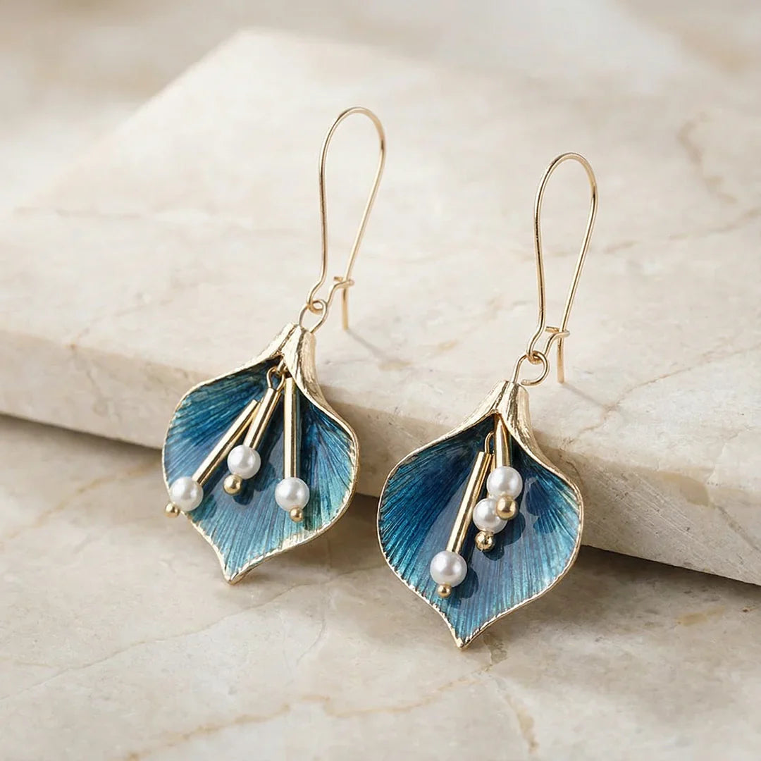Vintage Pearl and Flower Earrings