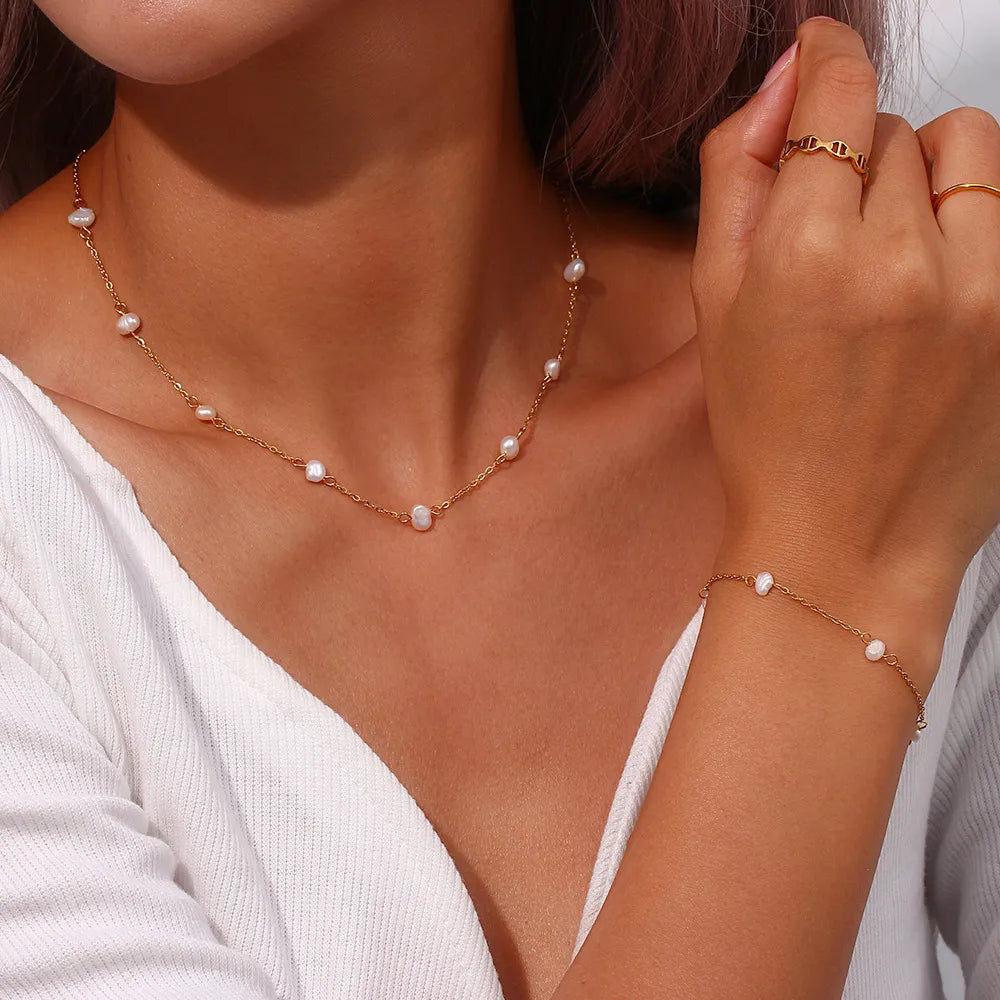 Stainless Steel Necklace and Bracelet Set