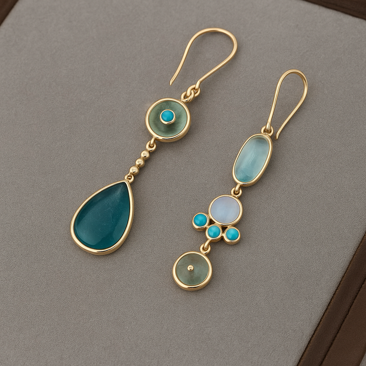 Blue Stone Drop Earrings