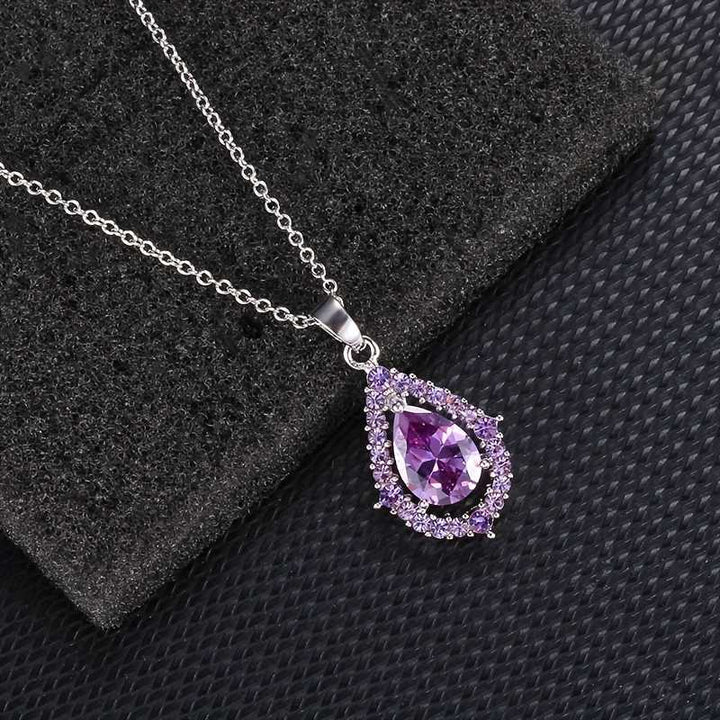 Nadine Amethyst Jewelry Set: Necklace & Earrings