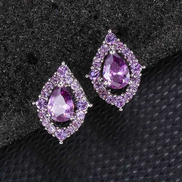 Nadine Amethyst Jewelry Set: Necklace & Earrings