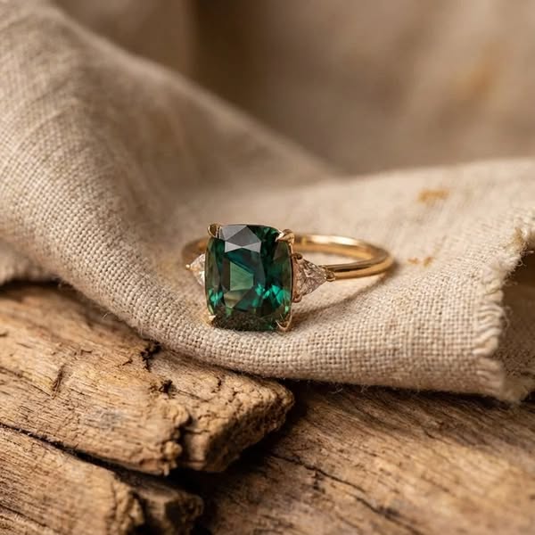 Gold Ring with Green Gemstone" can be rewritten as "Green Gemstone Gold Ring.