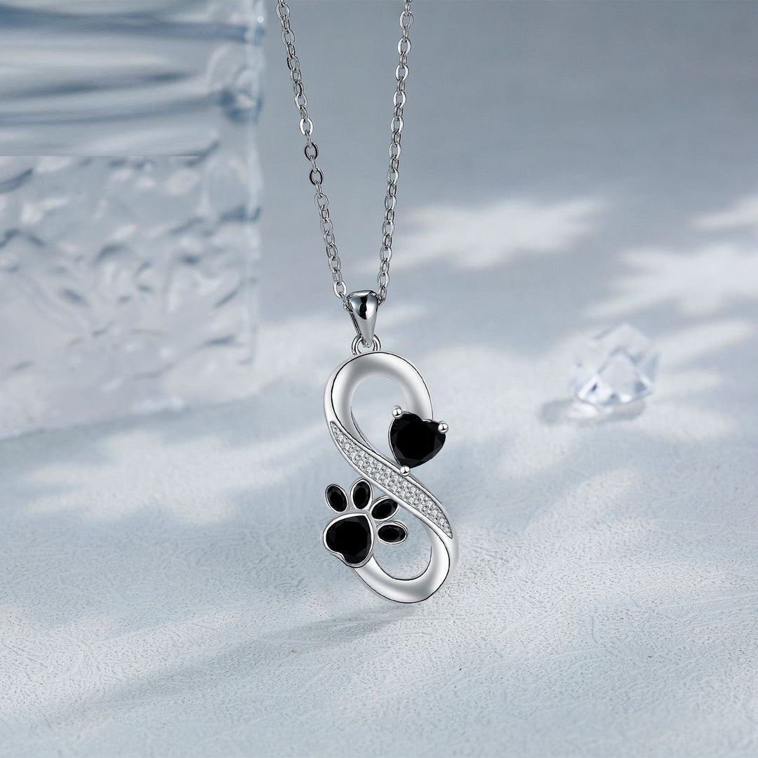 Endless Love Heart & Paw Print Necklace