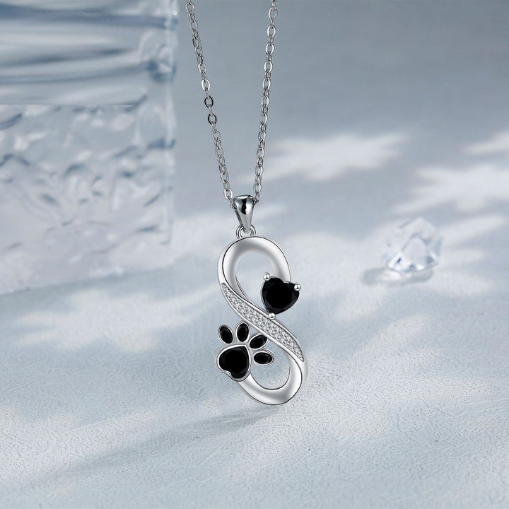 Endless Love Heart & Paw Print Necklace