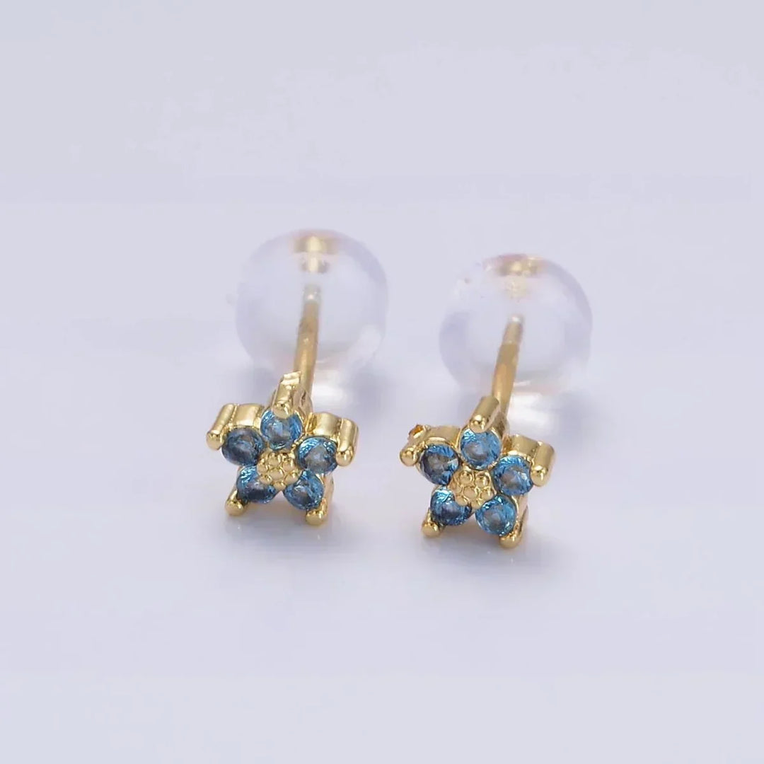 Delicate Floral Button Earrings