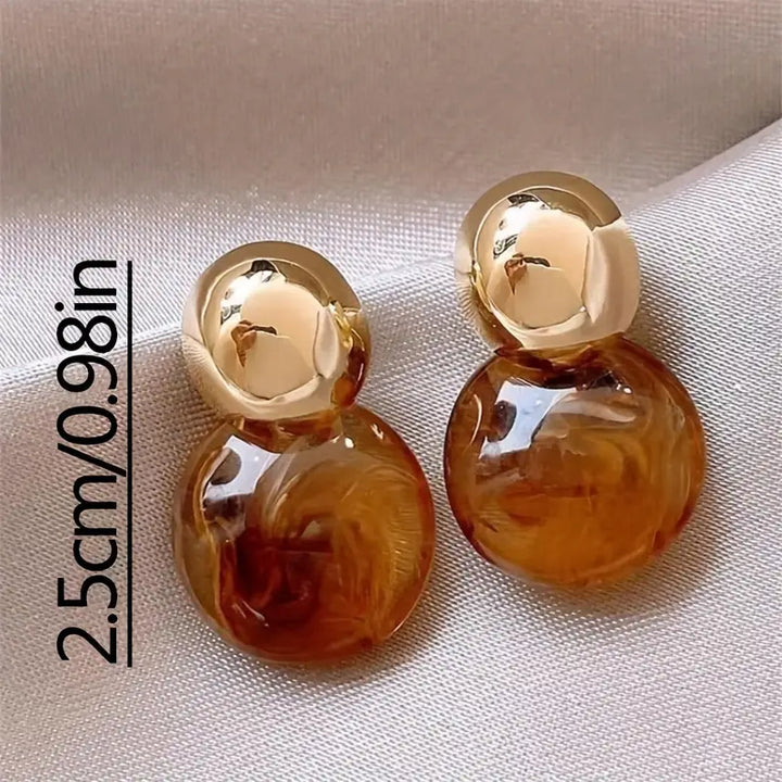 Aurélie Gold Amber Earrings