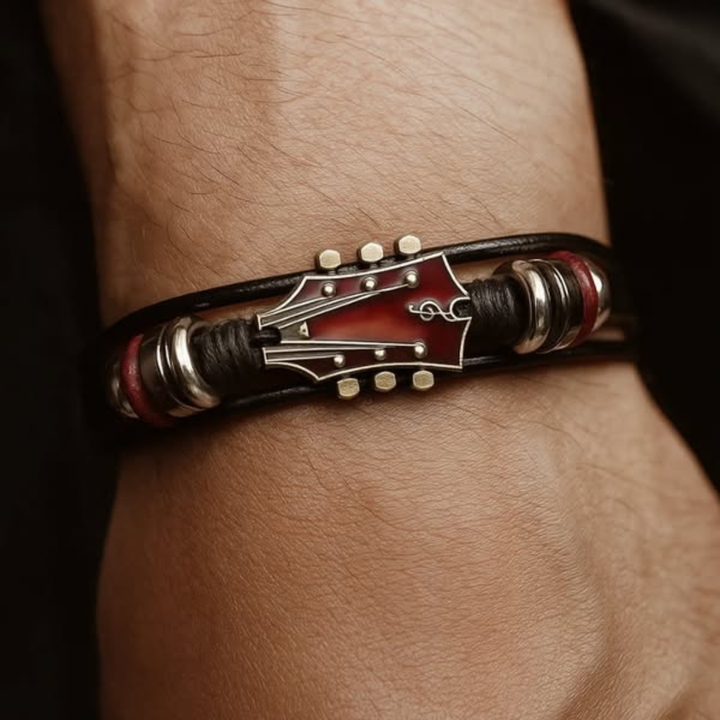Guitar Leather Bracelet