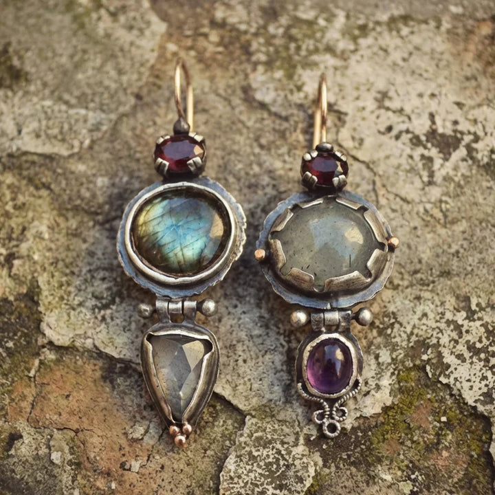Vintage Green Stone Earrings