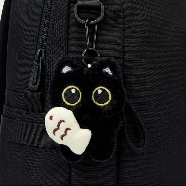 Charming Kitty White Fish Keychain