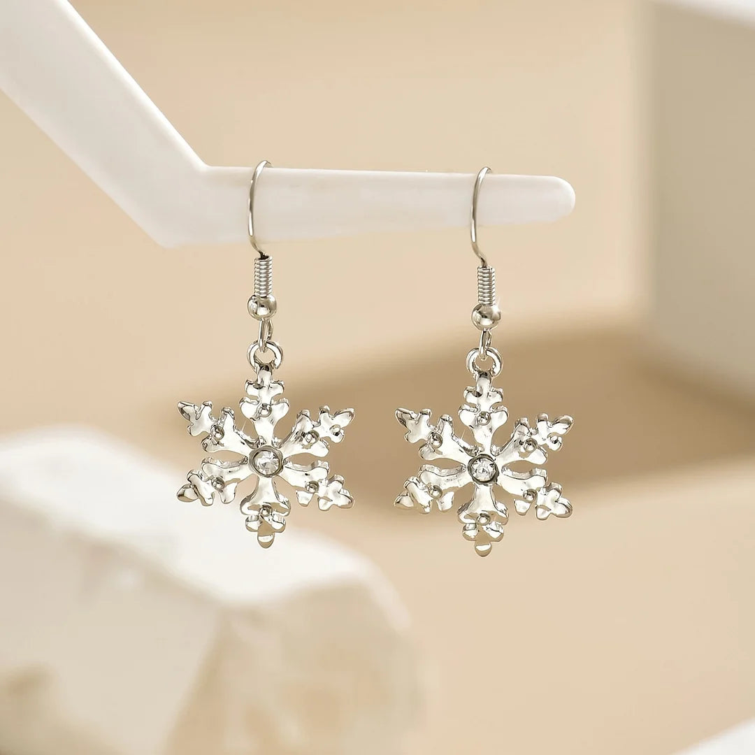 Chic Snowflake Drop Earrings for Christmas