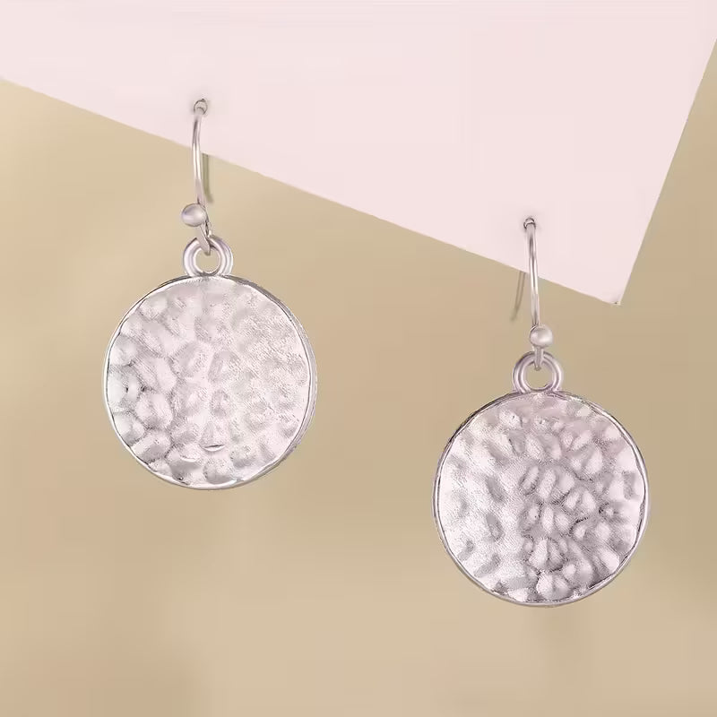 Vintage Hammered Round Earrings