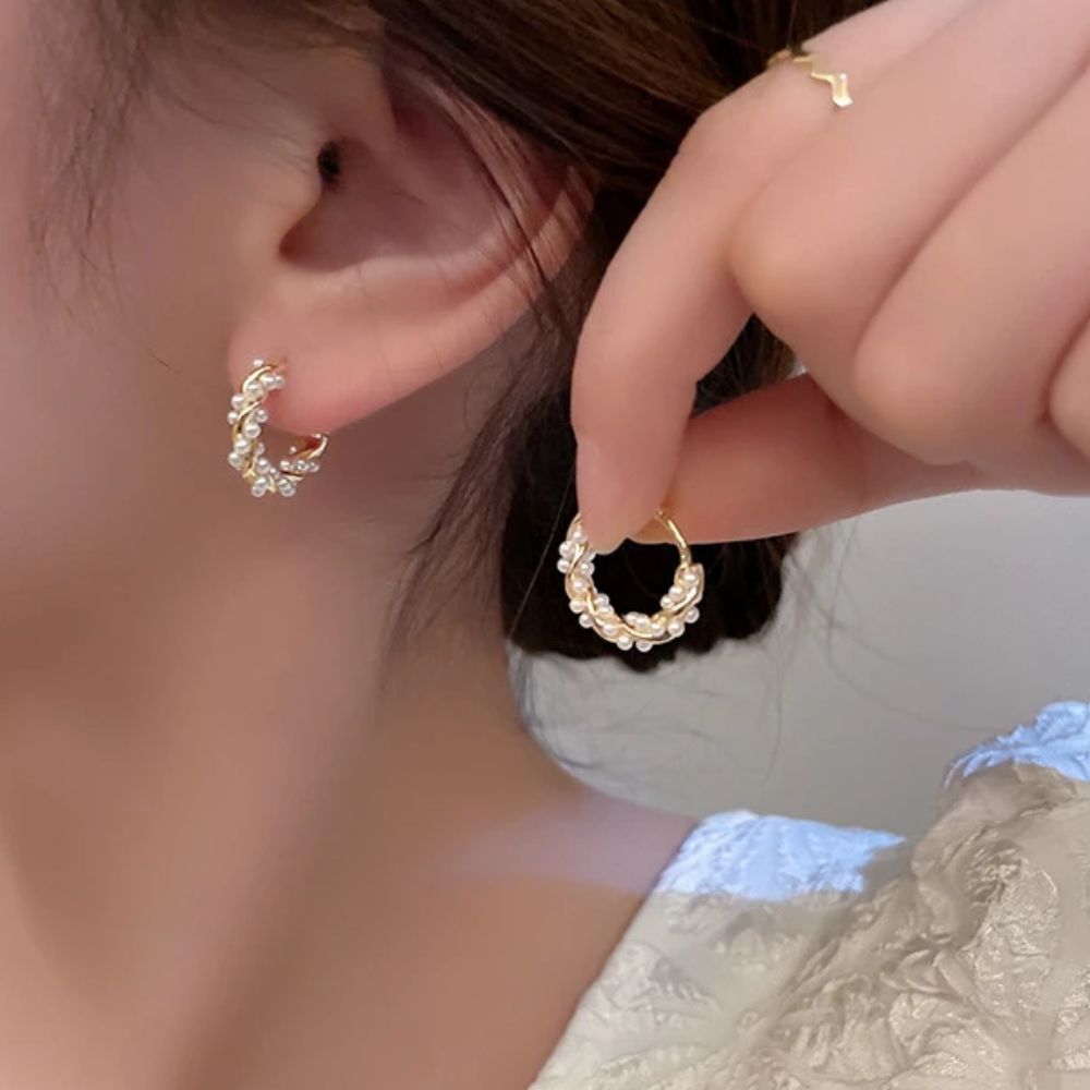 Twisted Pearl Drop Earrings