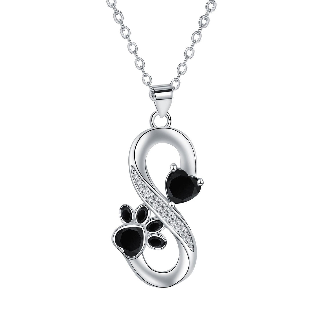 Endless Love Heart & Paw Print Necklace