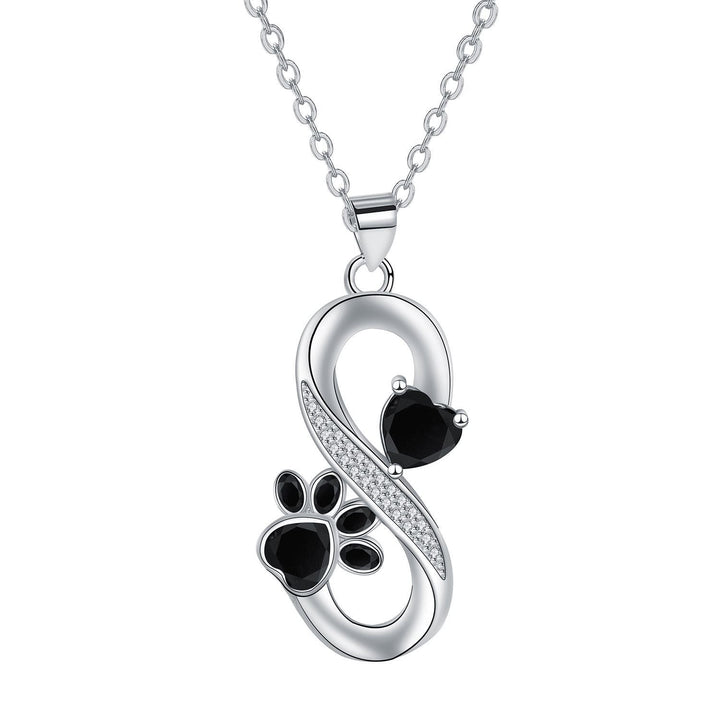 Endless Love Heart & Paw Print Necklace